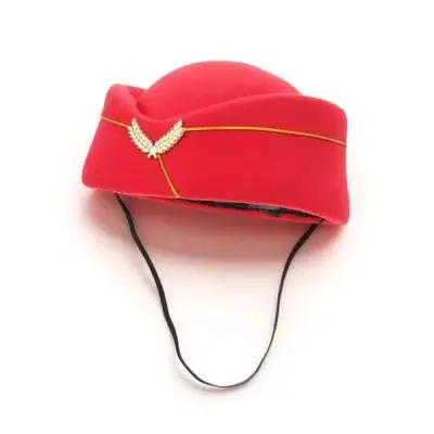 

Elegant Stewardess Flight Attendant Decorative Airplane Hostess Cosplay Uniform Hat For Costume Party Band Costume Headwear