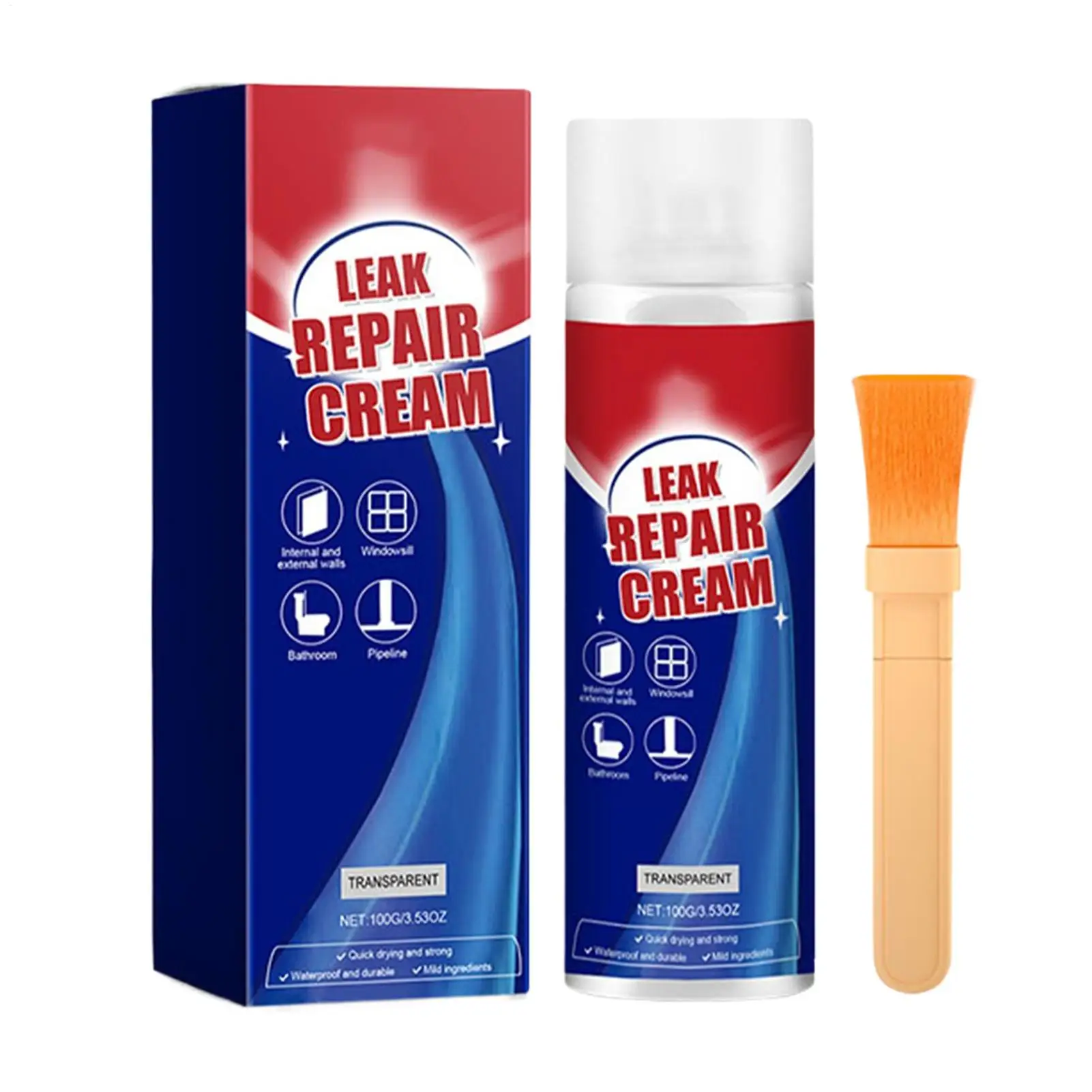 100g Transparent Waterproof Adhesive Heavy Duty Transparent Cream Basement Waterproof Coating Roof Sealant for Indoor Outdoor