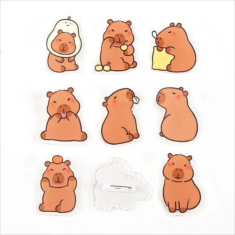 1 Set Acrylic Capybara Pin Capybara Brooch Animal Badge Capibaras Pins Cute Kapibara Lapel Creative Funny Backpack Decor