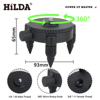HILDA Laser Level Adjustable Rotation Tripod Bracket Rotation Base for 1/4 inch Interface Laser Level Adapter Laser Level Tripod