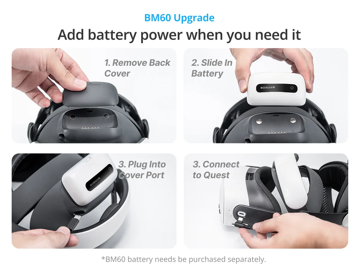 BOBOVR M3 Gurt Kompatibel mit Meta Quest 3/3S, Dual-Mode VR-Kopfgurt mit Halo- und Elite-Fit-Modi, Reduzierter Gesichtsdruck – Detail 1