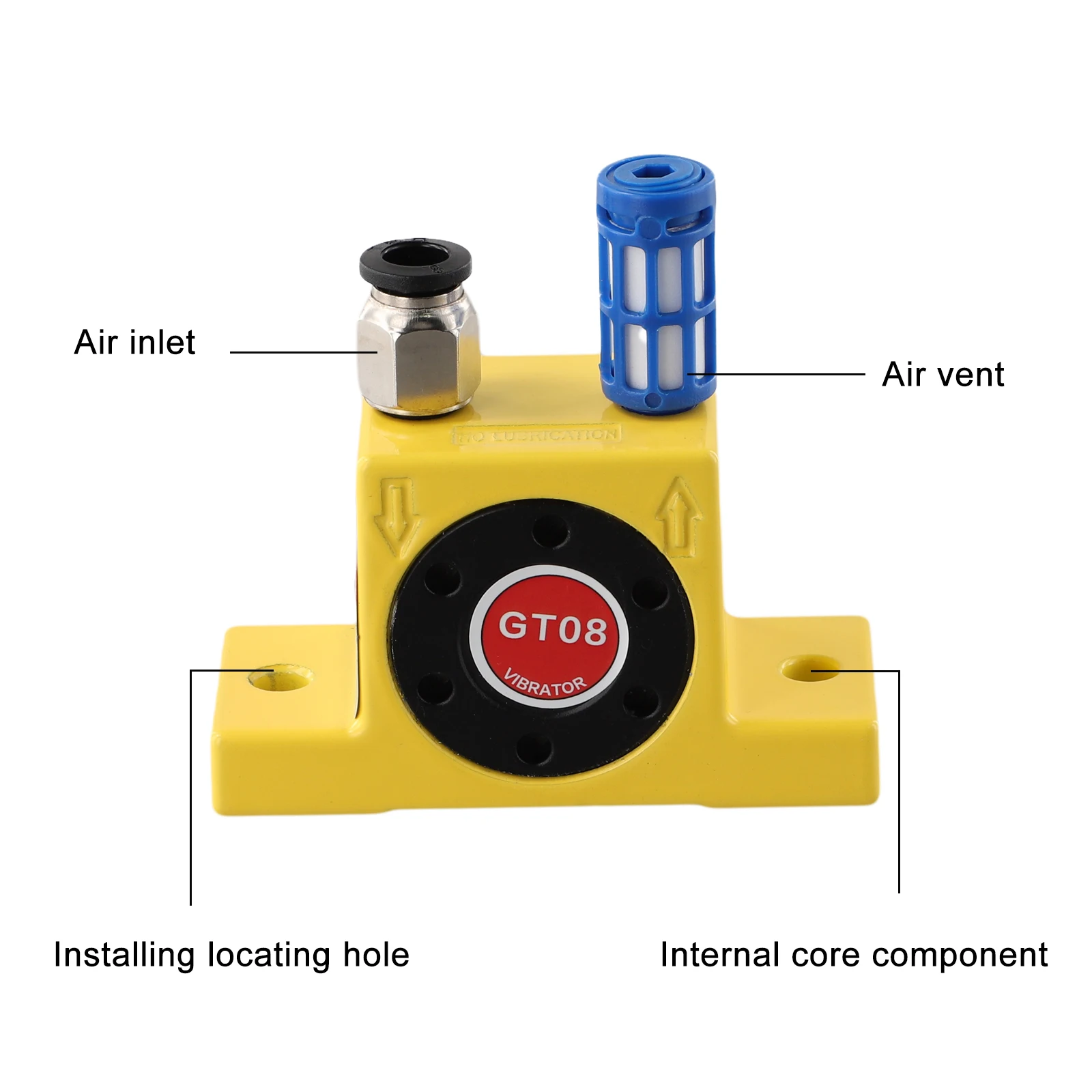 Adjustable Aluminum Alloy Turbine Pneumatic Vibrator Features GT Item Type Maximum Operating Temperature Model Muffler