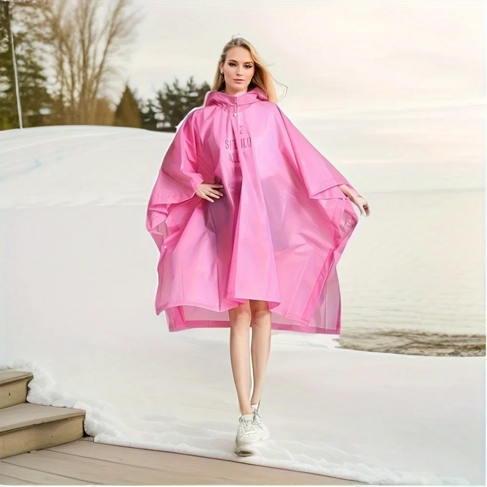 1 piece of adult raincoat, a hooded rain cape, suitable for both men and women as an outdoor raincoat for motorcycles, bicycles,