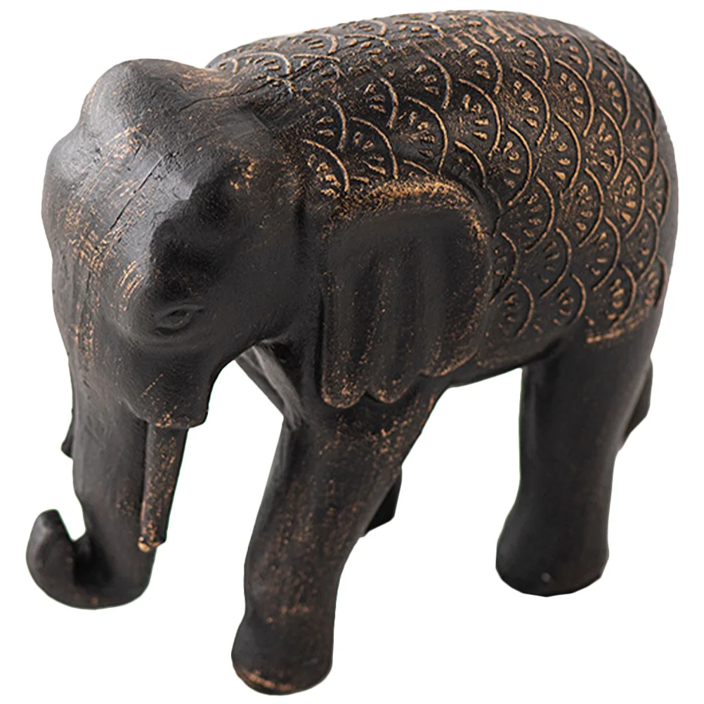 

Resin Elephant Decor Vintage Style Home Room Desktop Tabletop Ornament Craft Statue for Living Room Bookshelf