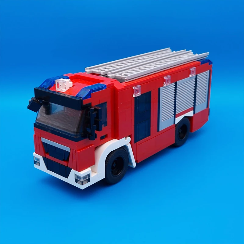 Série da cidade moc clássico tijolo papendrecht motor de bombeiros bloco modelo kit diy quebra-cabeça montagem exibição brinquedo presente do miúdo