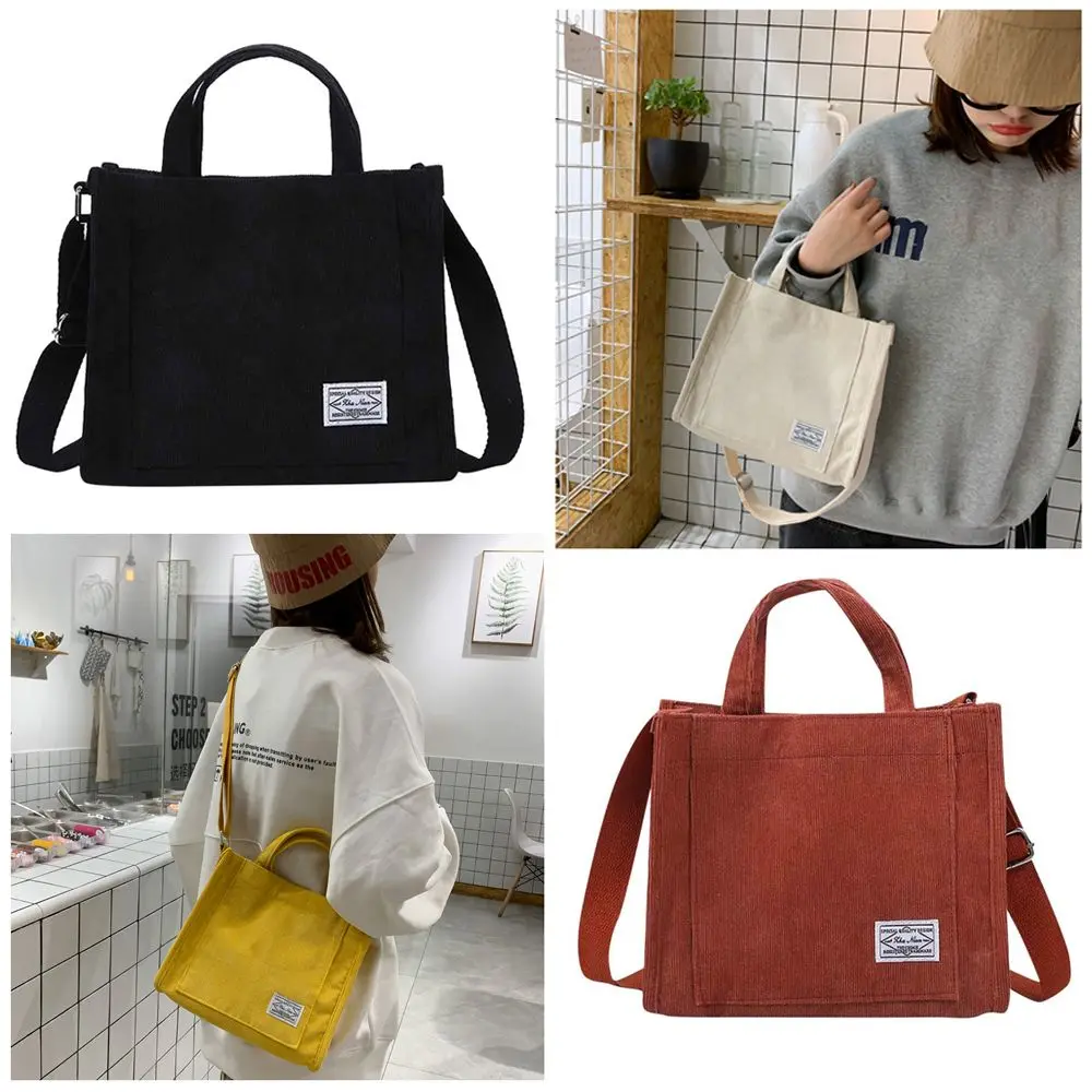Small Corduroy Female Eco Crossbody Bag Zipper Shoulder Bag Casual Tote Canvas Handbag Messenger Bags