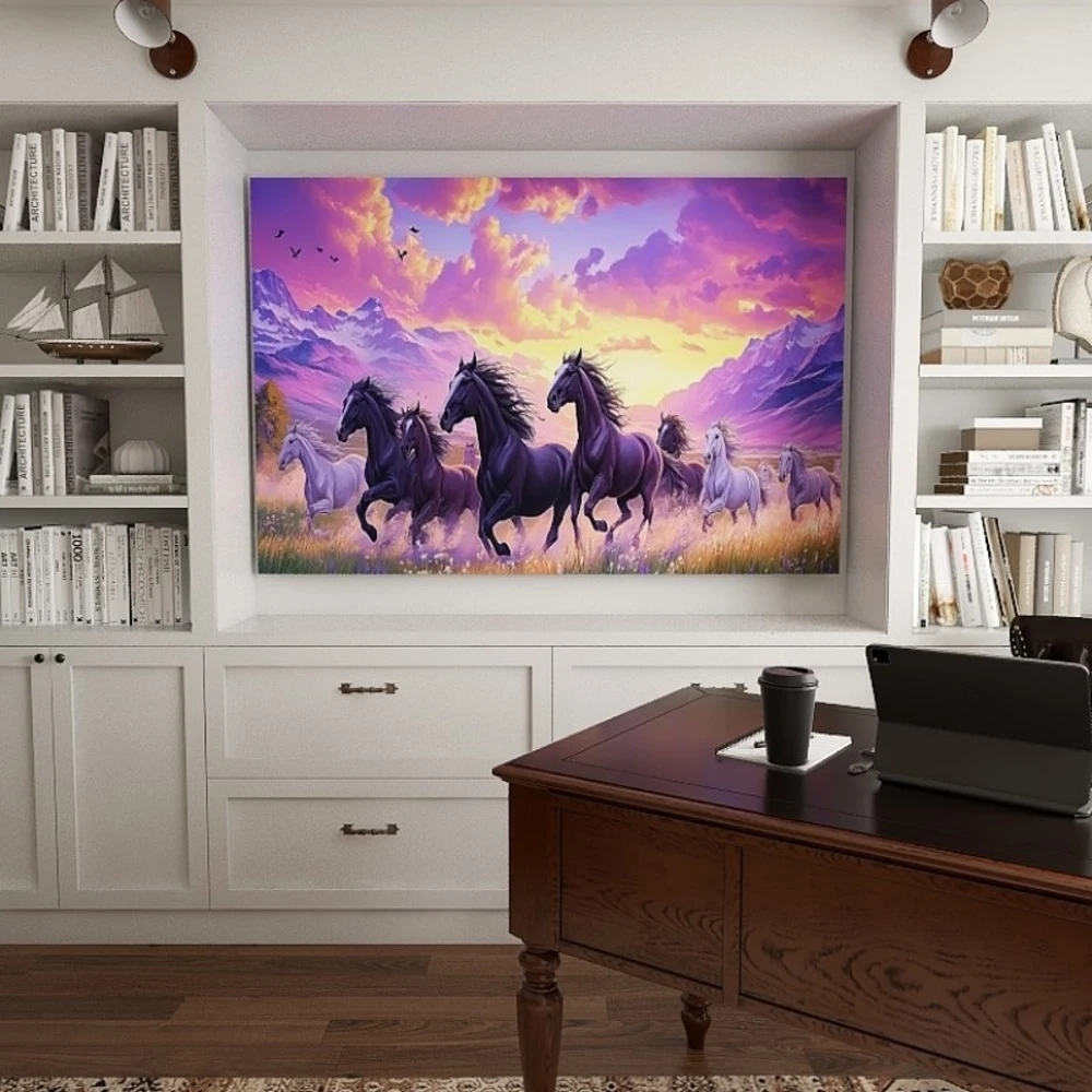 

1.5-Inch Thick Pine Solid Wood Frame, Canvas Wall Art, Birthday Gift Art Wall Painting, Bedroom, Office, Living Room