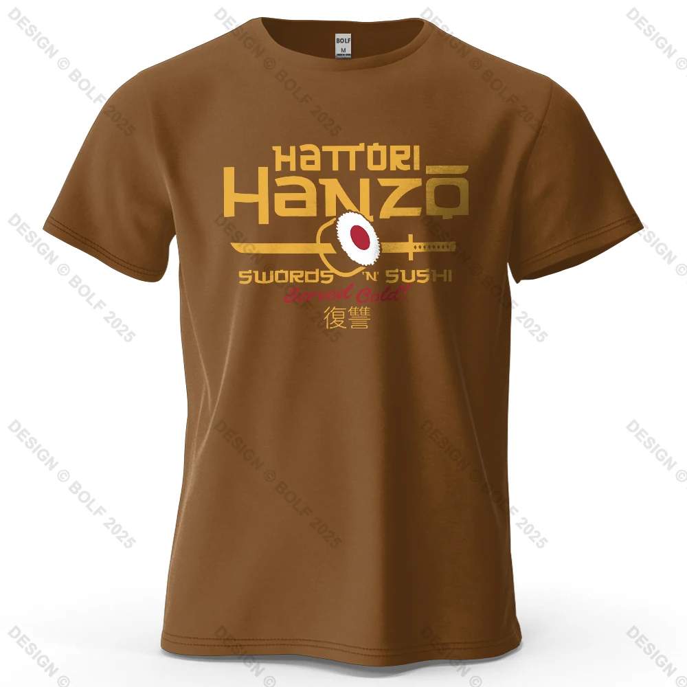 Hattori Hanzo bedrucktes Herren-T-Shirt, 100 % Baumwolle, übergroß, Anime-Mode, Grafik-T-Shirts für Damen, Tops, Streetwear, kulturelle Bekleidung