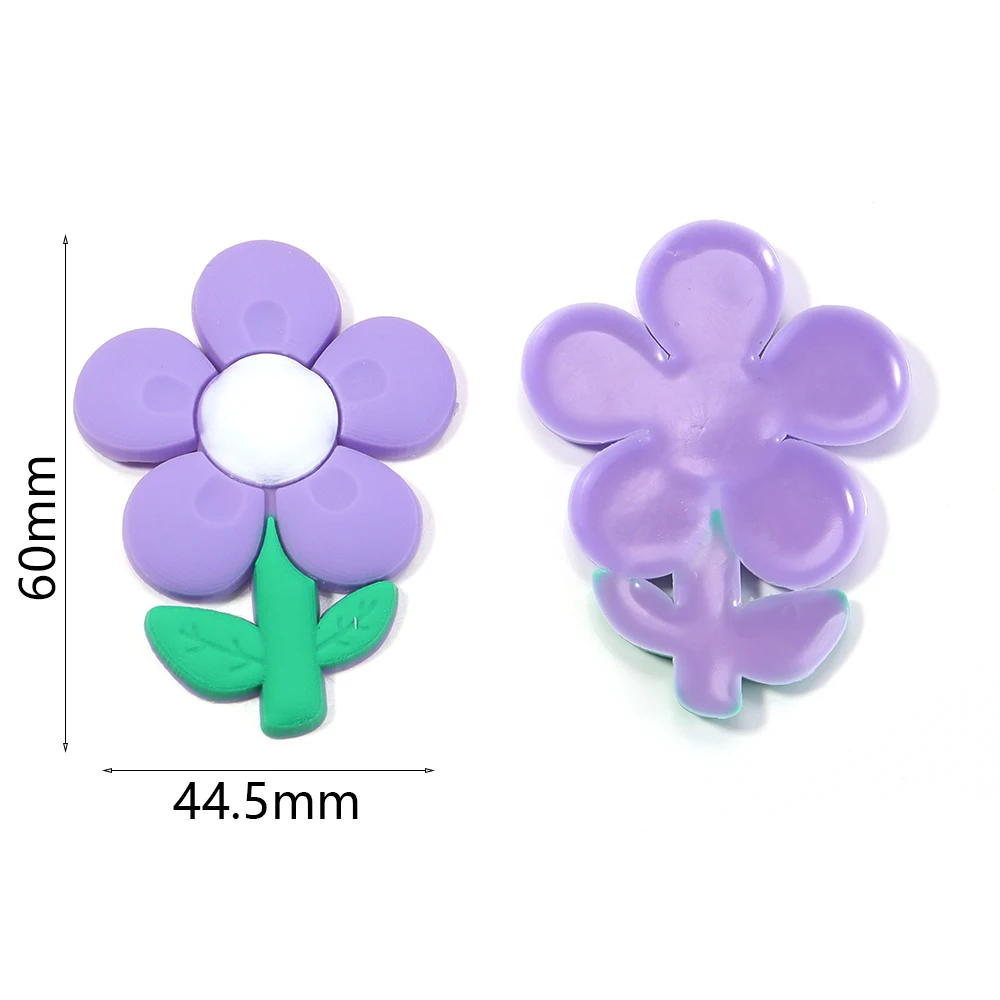 

20Pcs 44.5x60mm Mini PVC Flower Patch DIY Nail Jewelry Accessories for Children Handmade Material Hairpin Scrapbook