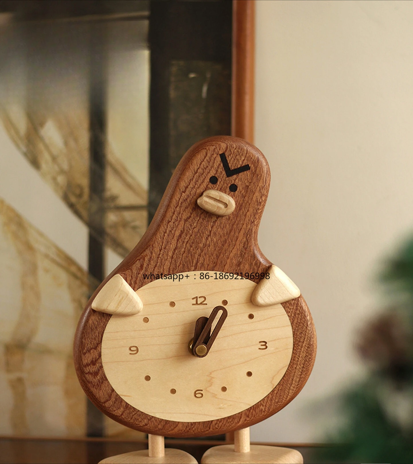 Cute Ugly Duckling Desk Clock Living Room Dining Room Home Creative Clock Nordic Log Style