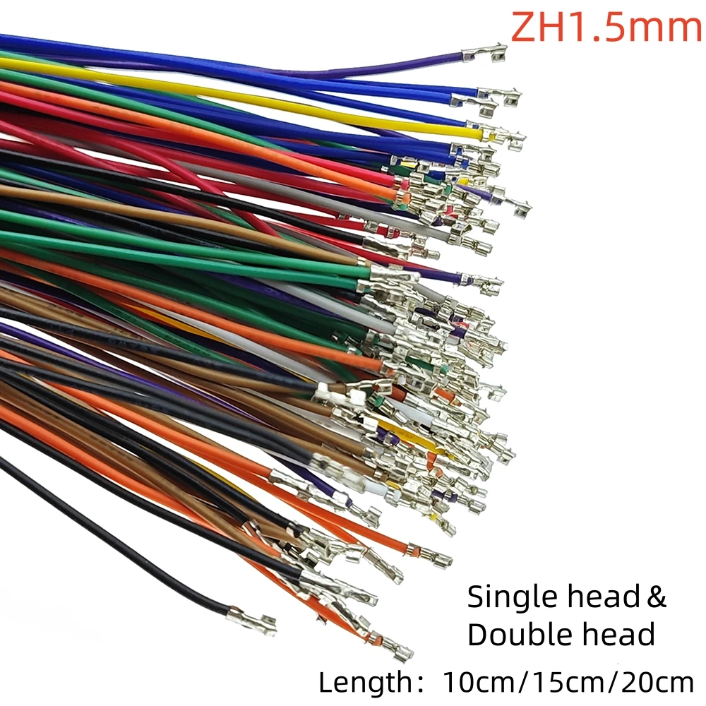 50PCS ZH1.5mm terminal lijn enkele kop dubbele kop alleen end elektronische draad verbindingslijn 28awg 10cm/20cm/30cm