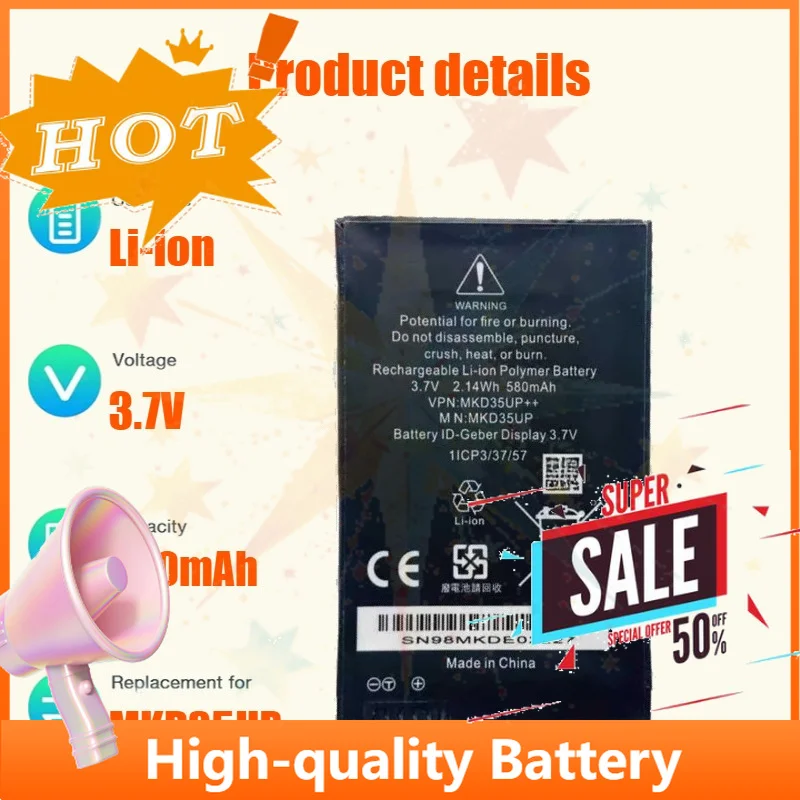 SWZY 3.7V 580mAh Remote Key Battery MKD35UP++ for BMW 530le 730 745 740 760li X3 X4 X5 X6 X7 Car IDG Display Key Replacement Bat