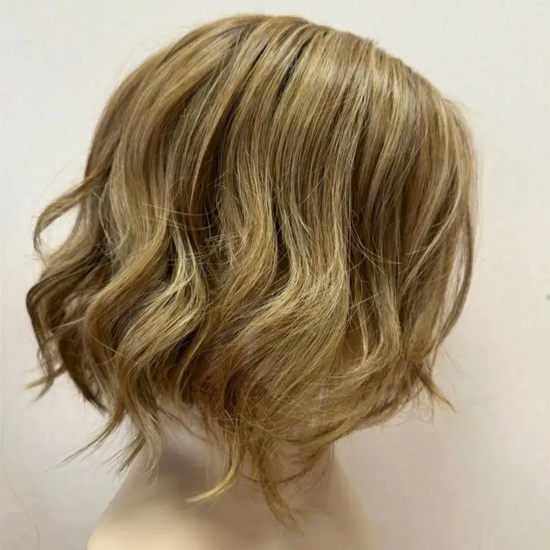 

Парик Боб Ombre Медовый Блондин HD Синтетический Парик Фронта Шнурка Короткая Волна Боб Натуральные Парики Подарок Для Неи Предварительно Сорванный Парик Hailine Бесклеевой