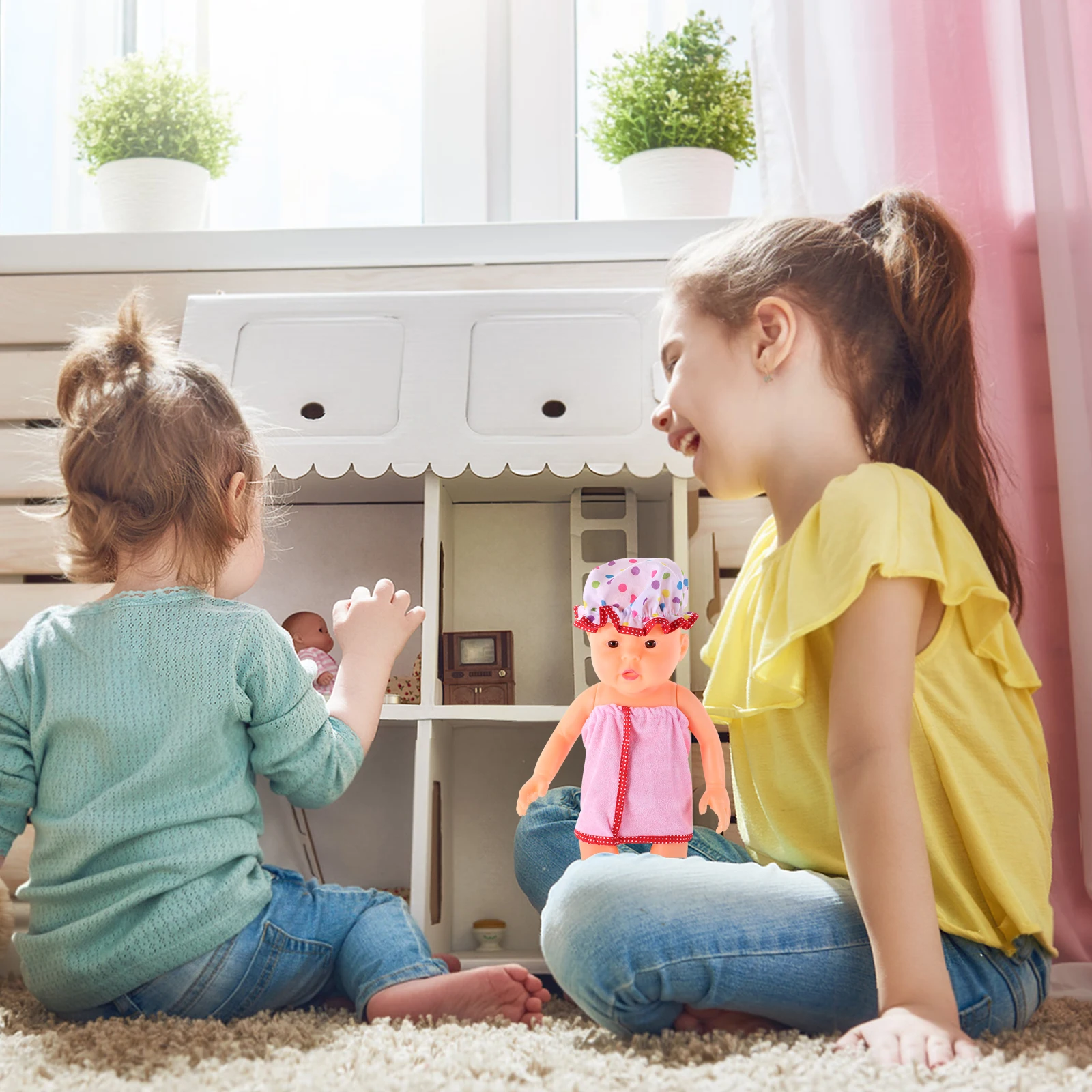 2-częściowy letni zestaw ubranek dla lalek 18-calowych, szlafrok z kapeluszem, miękka odzież do spania, ubrania do zabawy na dzień spa, piżamy dla pluszaków.