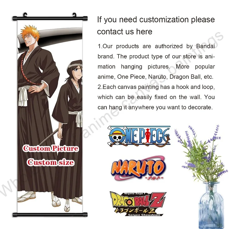 170CM Wall Hanging Painting BLEACH Kurosaki Ichigo Prints Wall Art Poster Home Living Room Decoration Background Gift