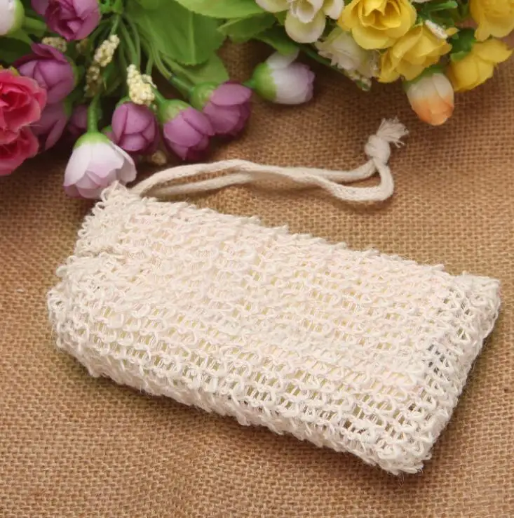 soap shampon 1PC Nice Natural Ramie Shower Exfoliator Sponge Pouch Net Comfortable Bubble Blister Mesh Soap Saver Foaming Bag