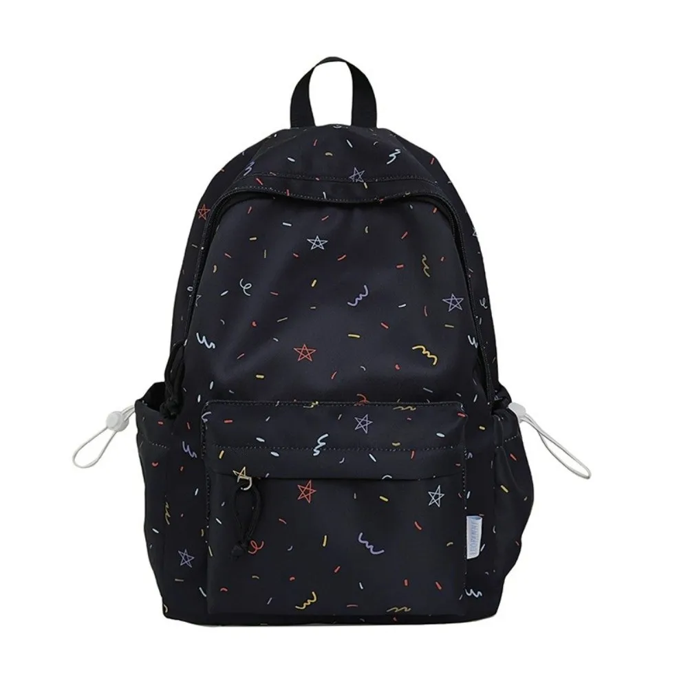 Cute Star Print Travel Backpack Nylon Large Capacity Student Schoolbag Multi-pocket Portable Laptop Daypack