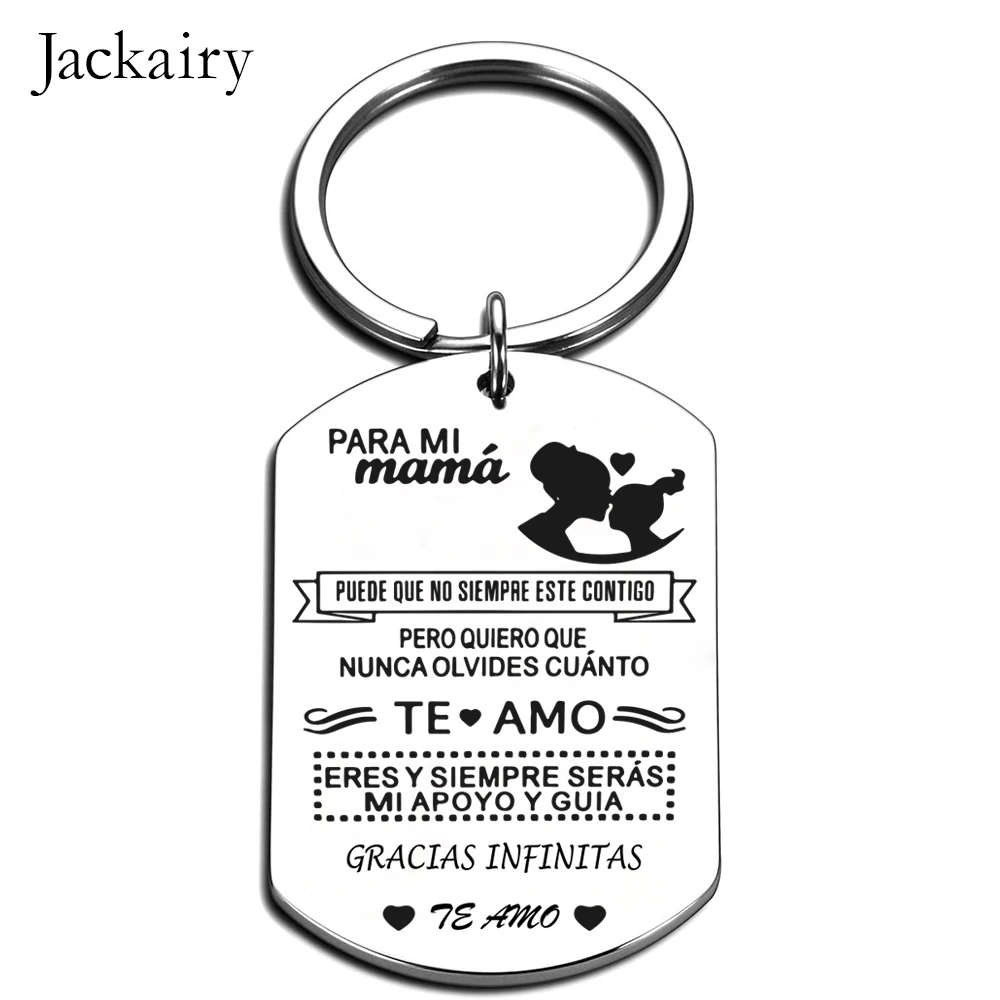 Spanish Mothers Day Gifts Keychain for Mamá GRACIAS INFINITAS TE AMO Charms Family Jewelry Pendant Necklace From Daughter Son