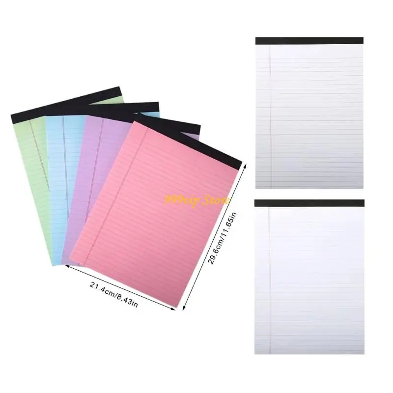C90C 4Pieces Letter Size Colorful Notepads Lined Notebooks 50Sheets Each Pad For Creative Planning And Daily Note Taking