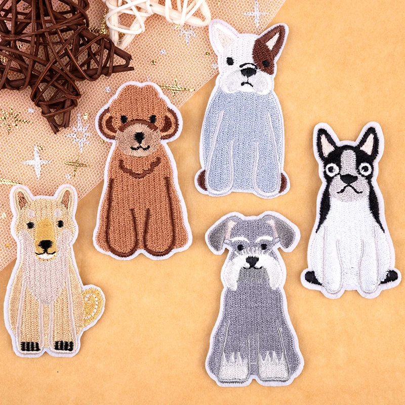 New Cartoon Pet Dog Patch For Clothing Thermoadhesive Patches Iron On Sewing On Kids Jeans Fusible Stickers Appliques Decoration