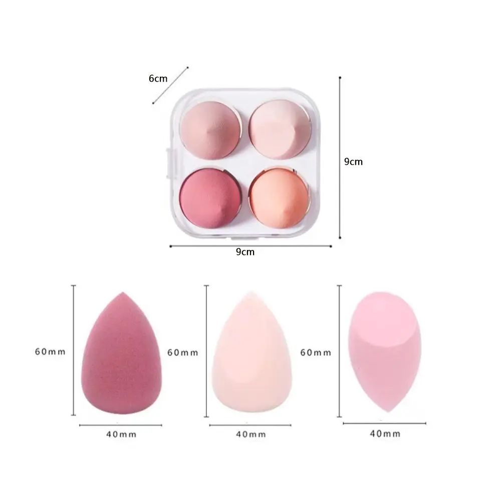 4 stks/set Nieuwe Multi-color Make-Up Spons Blender voor Droog en Nat Gebruik Zachte Schoonheid Ei Make Up Accessoires Cosmetische Bladerdeeg