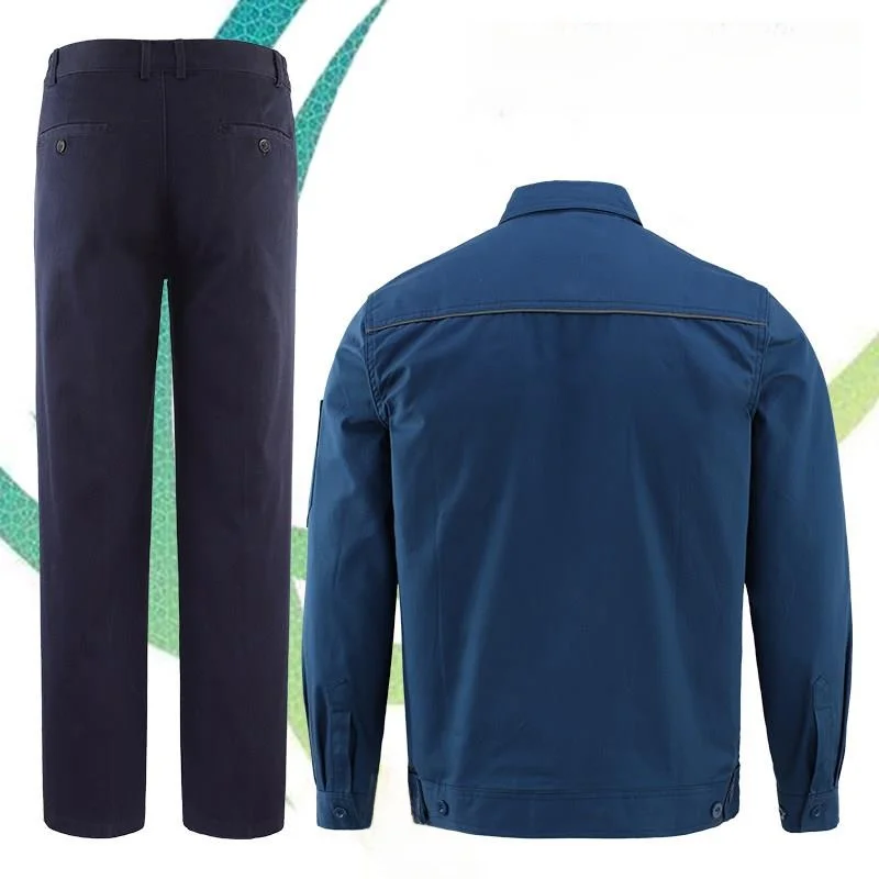 

Весенне-осенний комплект спецодежды из чистого хлопка с антистатическим эффектом для обслуживания электрооборудования, высококачественная защитная одежда для рабочих.