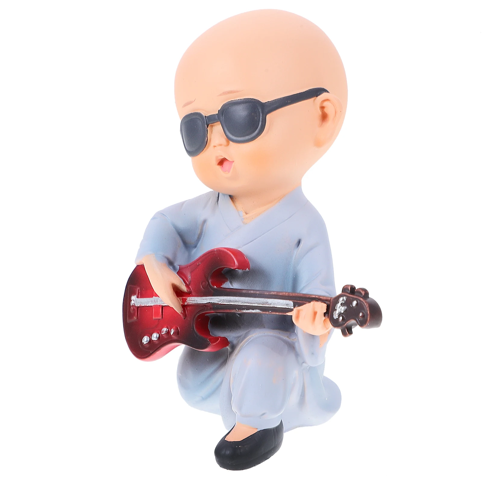 

Monk Decorative Props Resin Small Adornments Dashboard Accessories Car Decor 1143-11 Guitar Boy Gifts Mini Statues