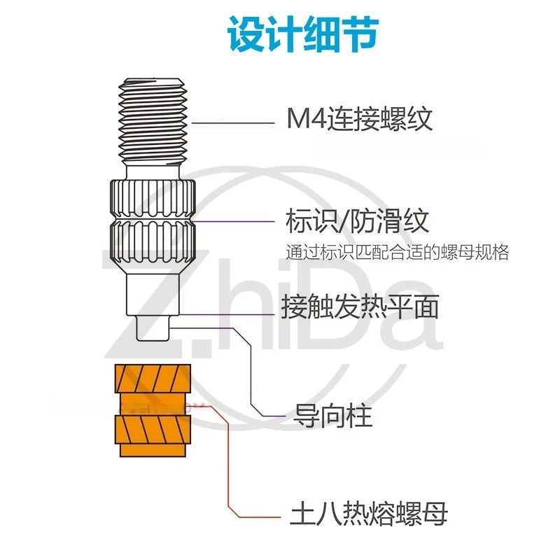 Hot melt nut implantation machine Plastic implantation hot press M1-M8 Hot melt nut introduction machine Tool Tuba nut