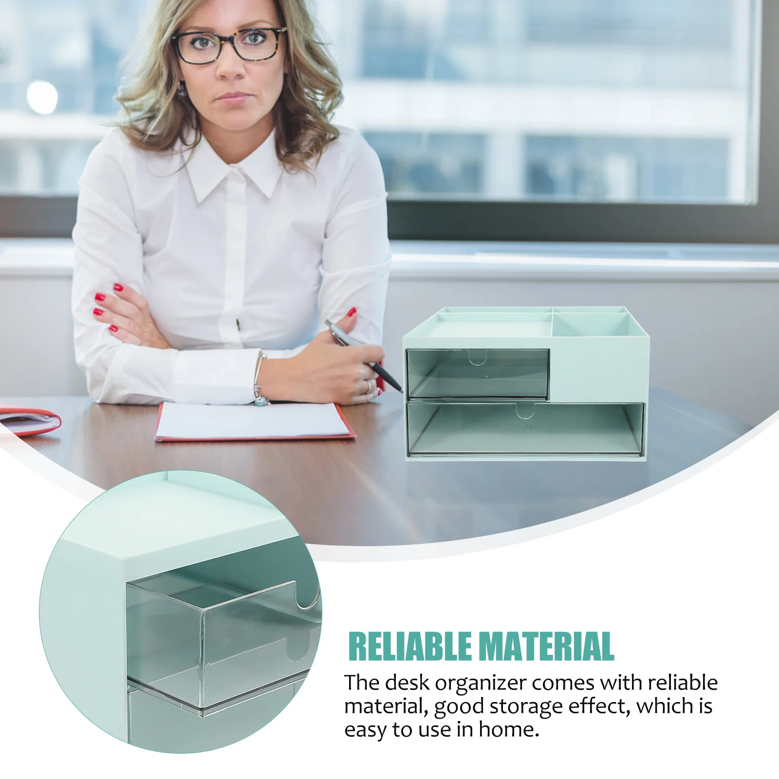 Desktop Storage Box Table Drawer Design Stationery Organizer Makeup Storage Case Modern Tabletop Organizer