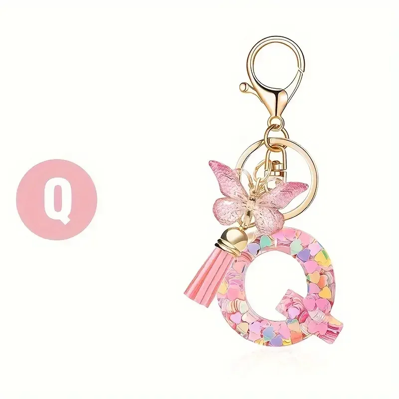 Mode DIY A-Z Buchstaben schlüsselbund Metall Halter Pendent Schlüssel Kette Frauen Auto Schlüssel Ring Einfache Brief Name Schlüssel Party geschenk Schmuck