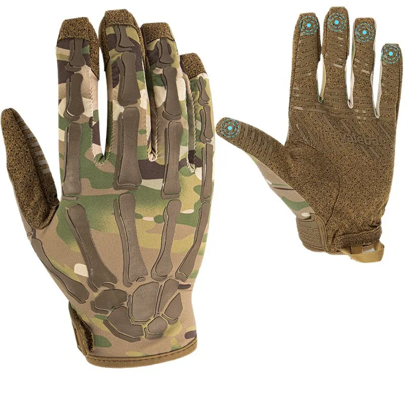 New Ice Silk Motorcycle Anti-skid, Sun Protection, Breathable and Wear-resistant Riding Full Finger Touch Screen Tactical Gloves
