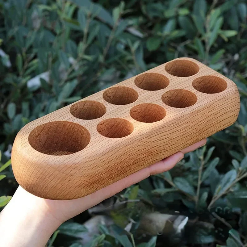 

New Arrival! 9-Grid Solid Wood Essential Oil Bottle Storage Rack, Wooden Desktop Display Box, 5ml15ml, Showcase Stand