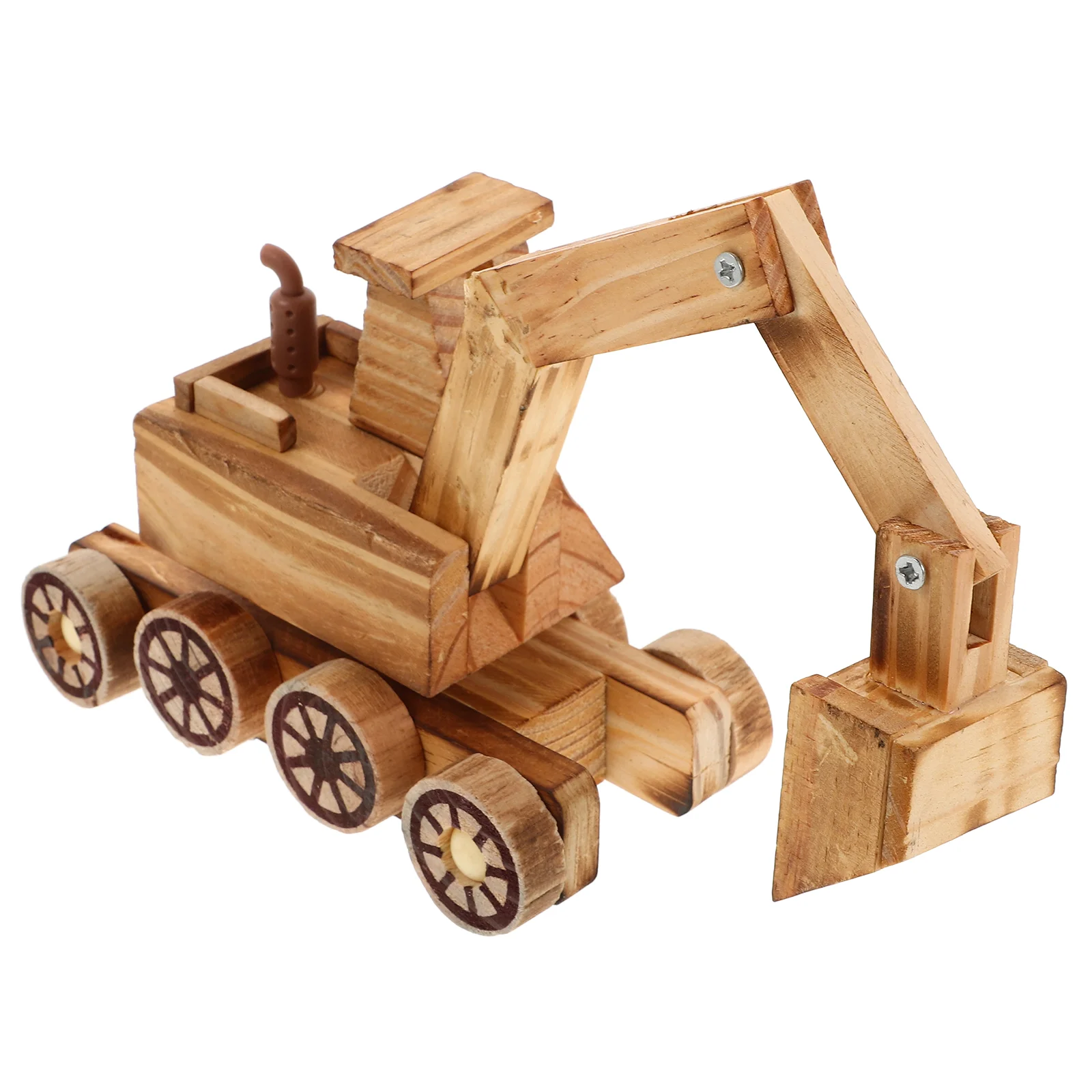 

Wooden Excavator Toy Kids Digger Movable Car Model Construction Vehicle Small Engineering Girl Toys