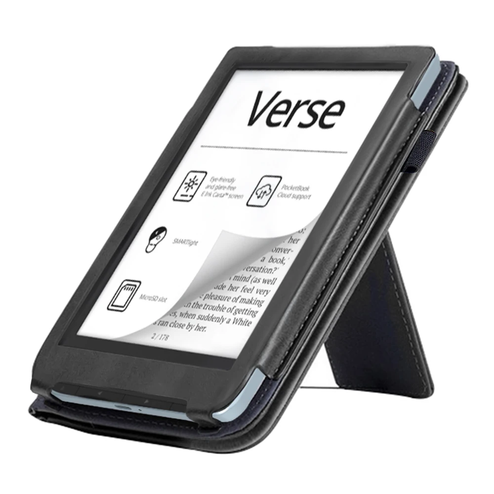 Etui na PocketBook 619 634K3 634 629 Verse Lite Pro Color, 6" etui na eBook, pokrowiec typu flip book z tylną podstawką, biznesowe etui do trzymania w dłoni. — zdjęcie produktu 4