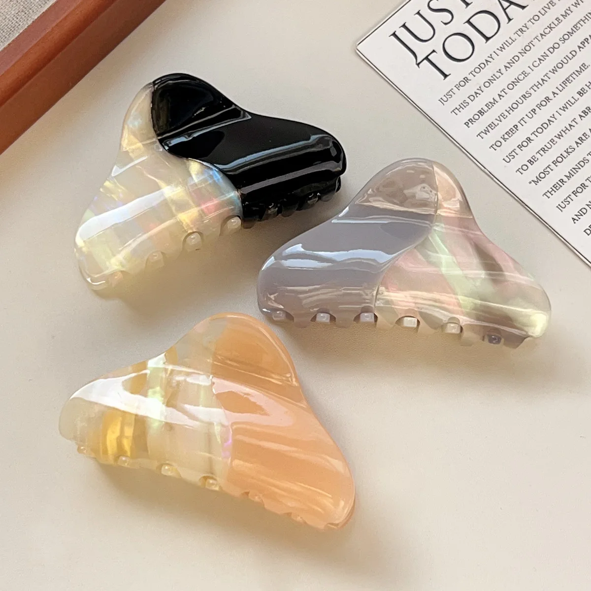 Acetate hairpin advanced sense geometric grab clip European and American simple hairpin hair accessories back head shark clip headdress