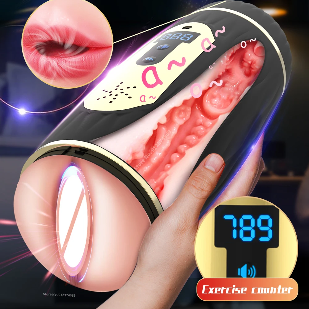 Male Blowjob Masturbator Vagina Vibrator Count Masturbation Cup Sex Machine Pocket Pusssy Pronunciation Adult Goods For Man Toy