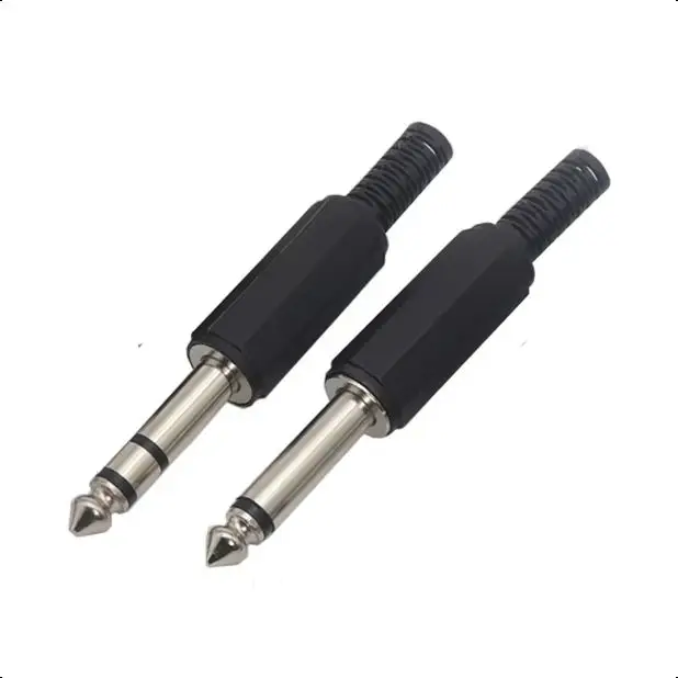 【10-2PCS】6.35MM Mono/Stereo AUDIO jack plug male connector Welding line HeadPhone stereo 1/4