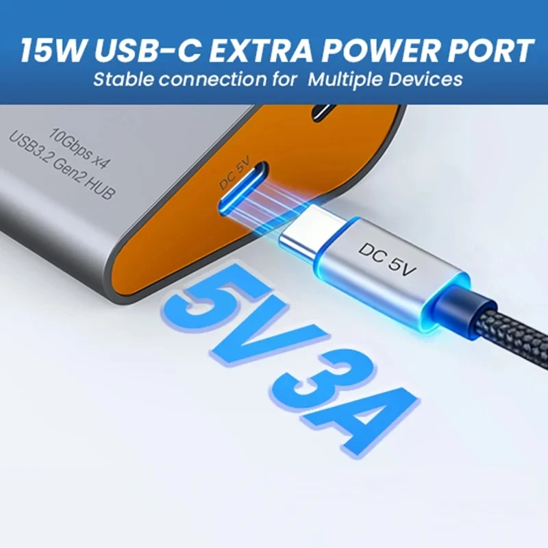 EJAY 10Gbps USB3.2 Hub Type C Docking Station Splitter Multi 4/8 Ports Aluminum USB C/A Data Splitter For PC Laptop Accessories