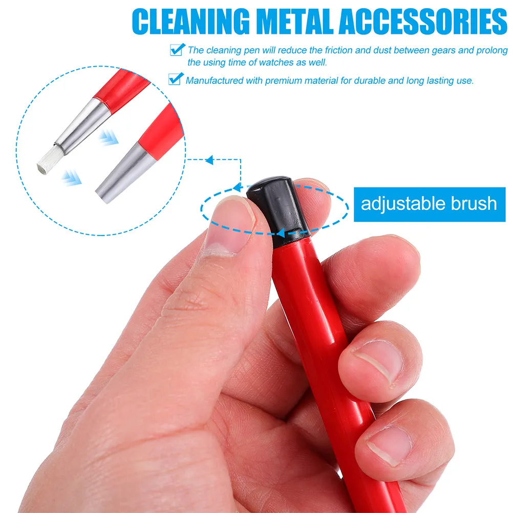 2Pcs Fiberglass Clock Cleaning Pen Watch Sweeping Brush Drill Polishing Grinding Tool Scratch Repair Clock Sweeping Pen