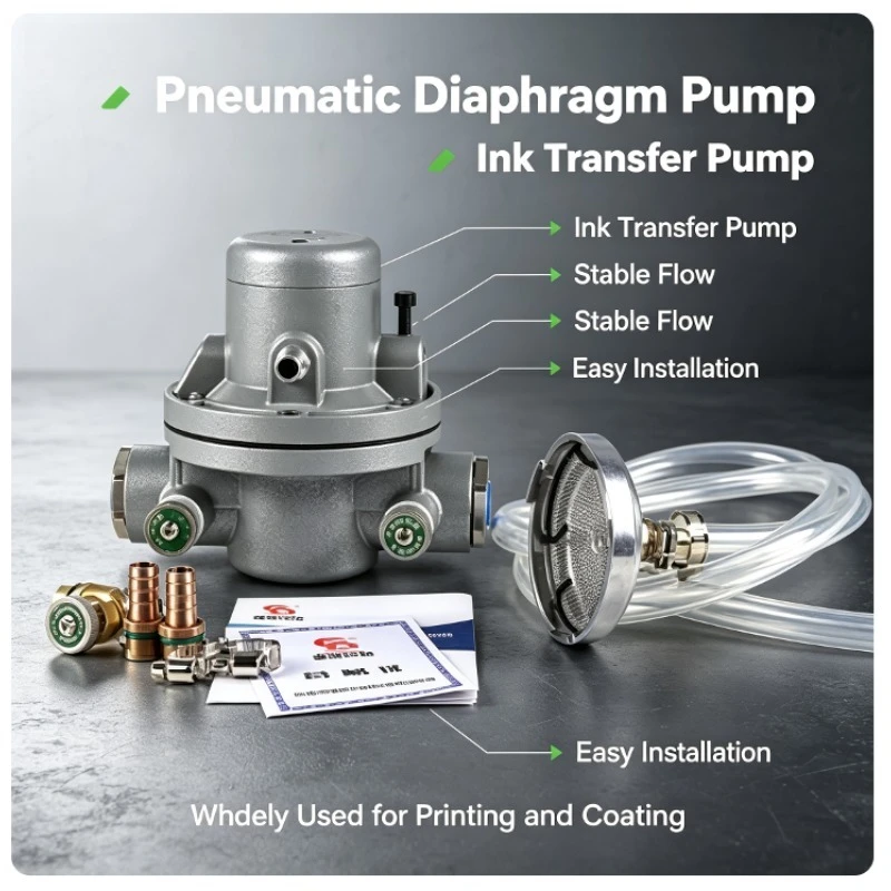 HL2002 Pneumatic One-way Diaphragm Pump, Corrosion Resistant Water Ink Transfer Pump for Carton Printing Machine, Air Powered