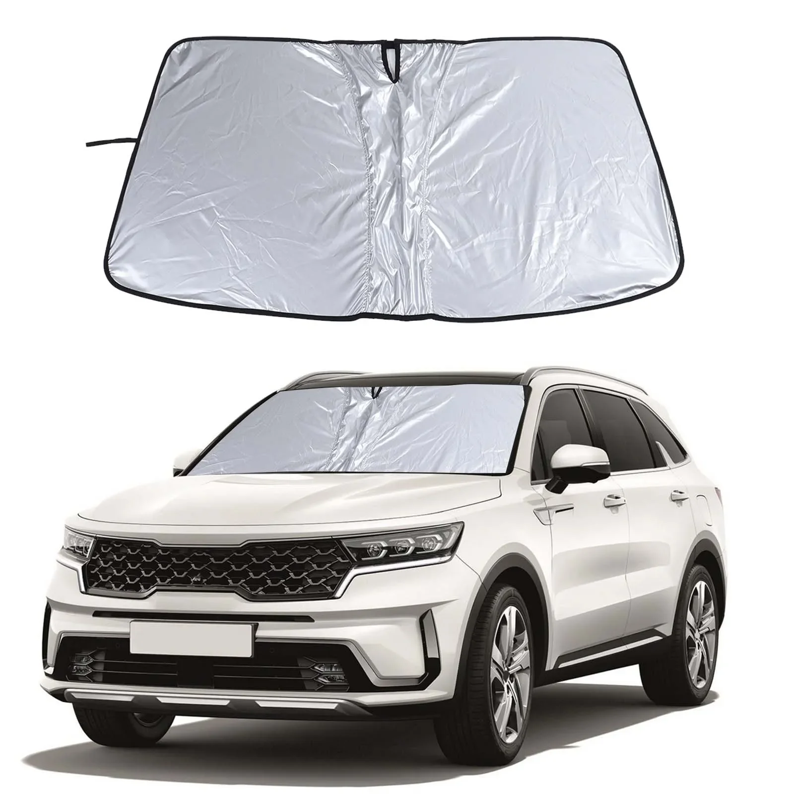 

For Kia Sorento 2015-2022 Cloth Silver Car Front Windshield Sunshade Sun Protection Visor Sunshade Car Accessories