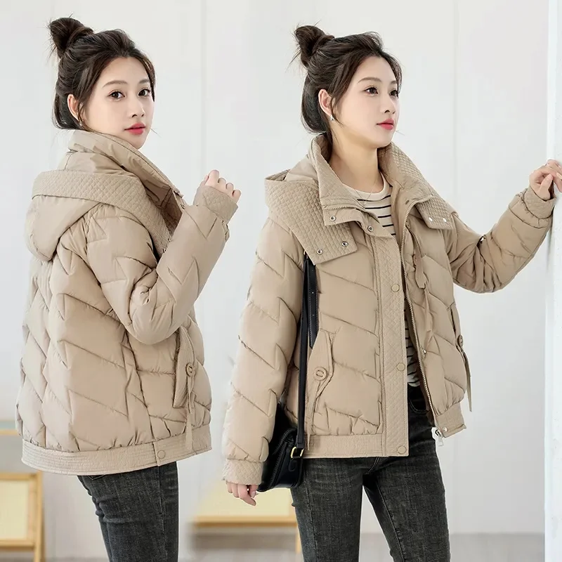 2024 New Winter Women Parkas Jackets Casual Thick Warm Hooded Pattern Coat Female Winter Outwear Puffer Jackets Snow parkas