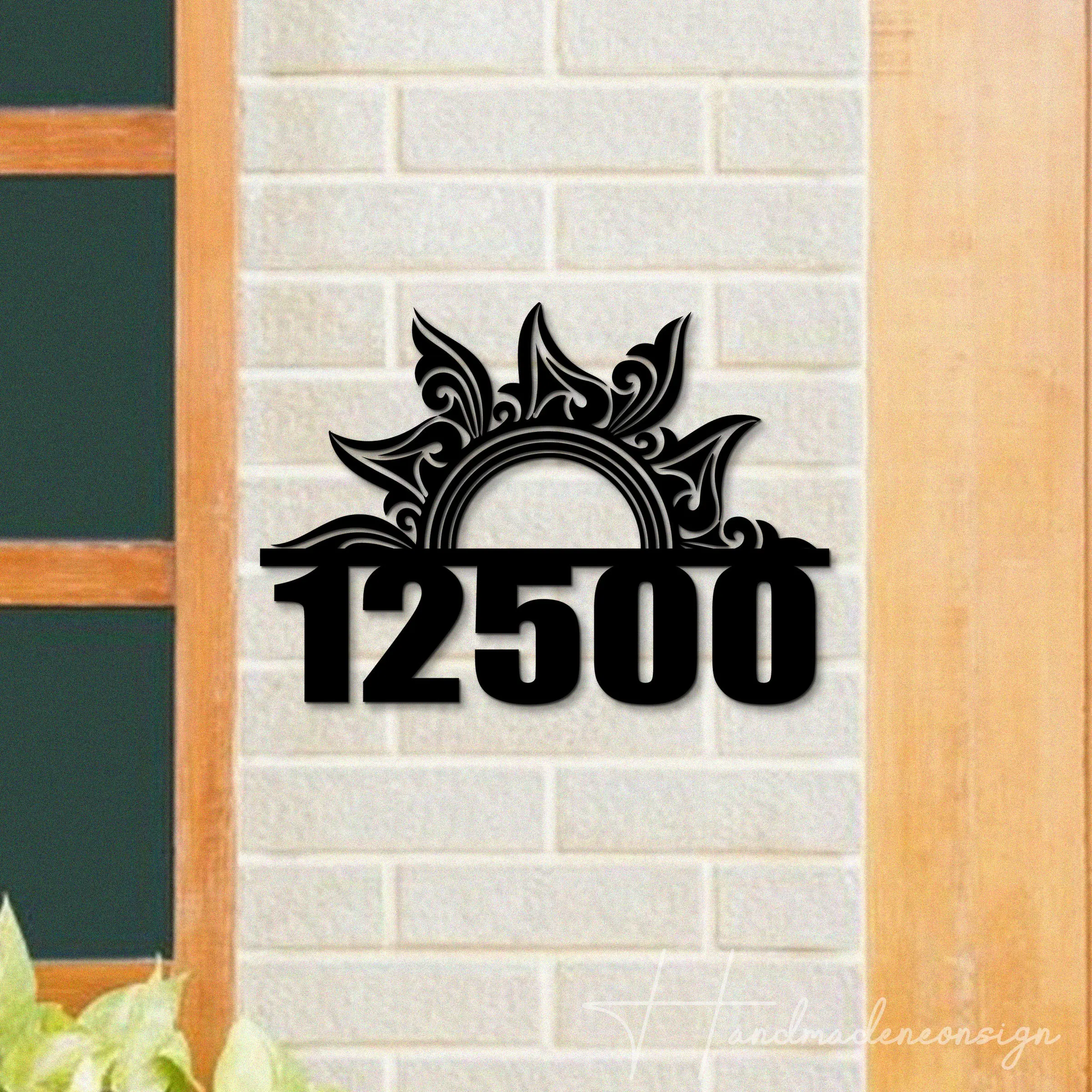 

Personalized Sun House Number Sunset Home Number Metal Wall Sign Sunrise Outdoor House Address Metal Sunshine Home Address Sign