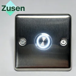 Zusen 22mm Door Bell Panel Switch Push Button with LED Light IP65 Waterproof