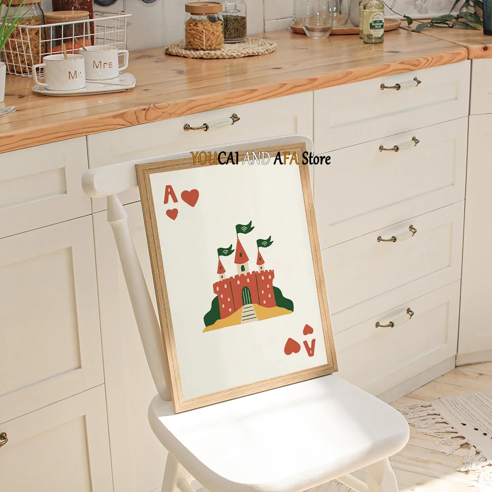 Freelance الملكة ملك القلوب Freelancer القلعة عن بعد عامل بوركر بطاقة المشارك حائط لوح رسم صور ديكور غرفة المنزل #4