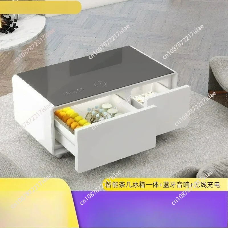 

Modern Living Room Smart Side Table, Touch Screen Coffee Table with Built-in Refrigerator Function