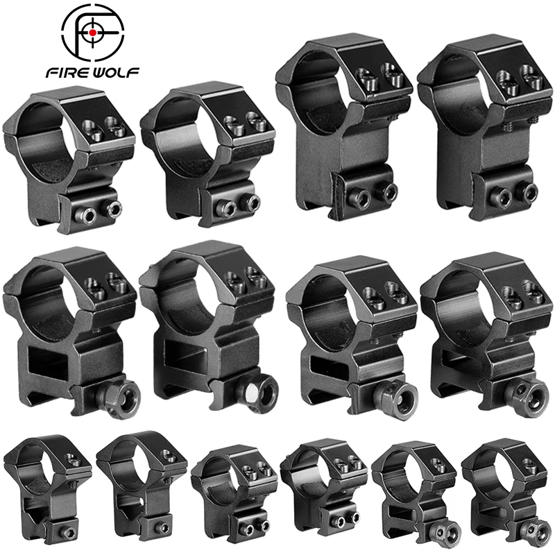 Fire Wolf 30mm / 25.4mm  Riflescope mount ring 11mm / 20mm dovetail rail high profile Low Profile for rifle scope hunting mount