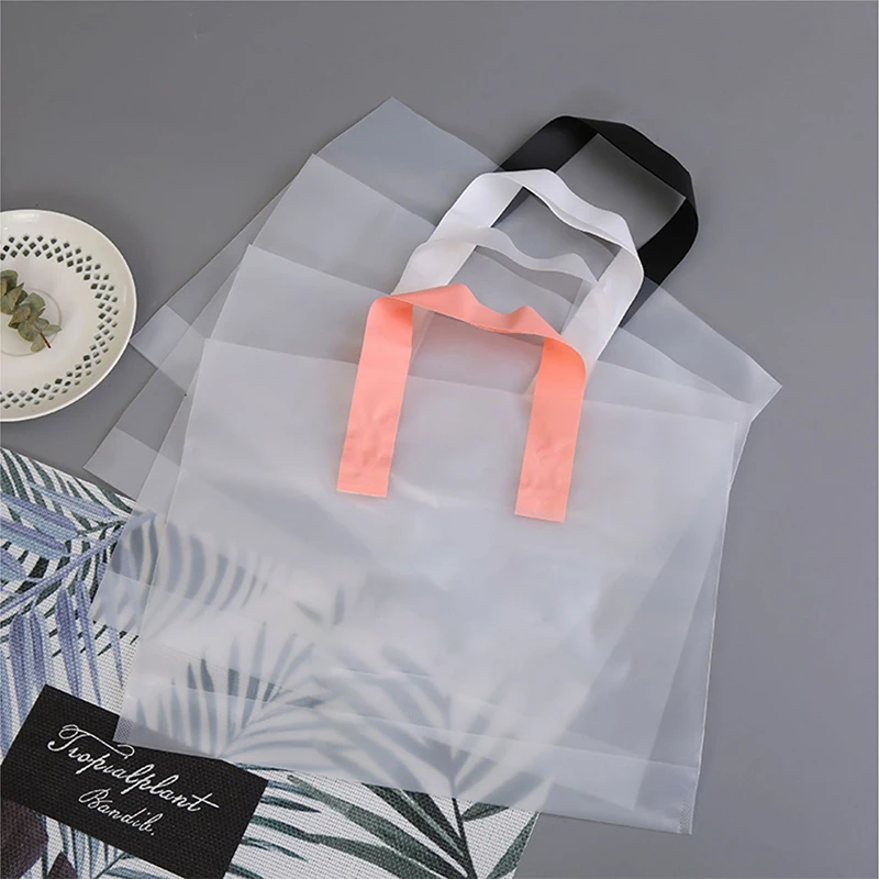 50Pcs/lot Clear Gift Tote Bags Gift Bags Froste Packaging Bags for Business Transparent Candy Bags Wedding Favour Party Supplies