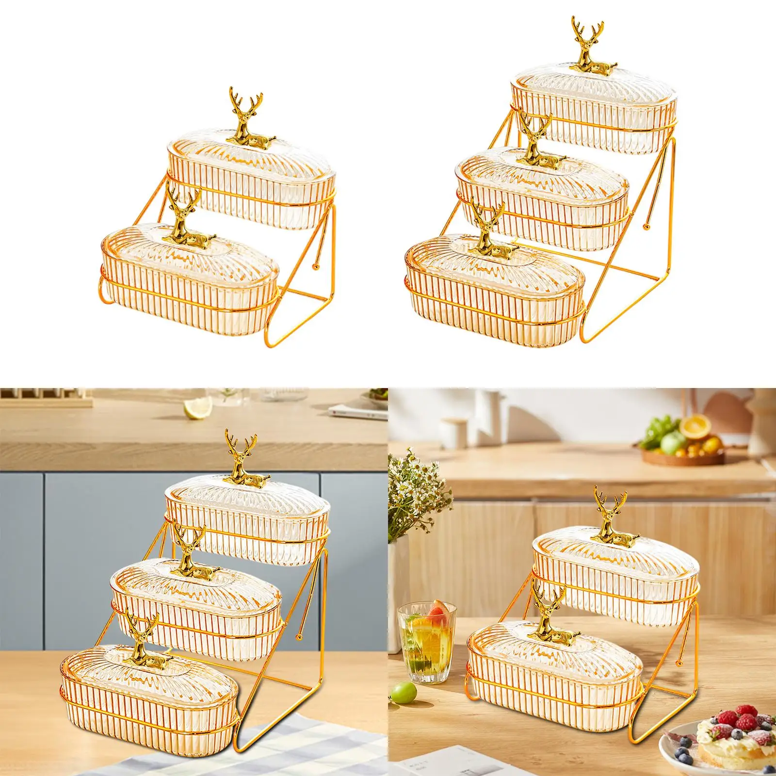 Dried Fruits Tray Storage Container with Storage Rack Decoration Food Storage Tray Tier Fruit Stand Kitchen Home Family Party
