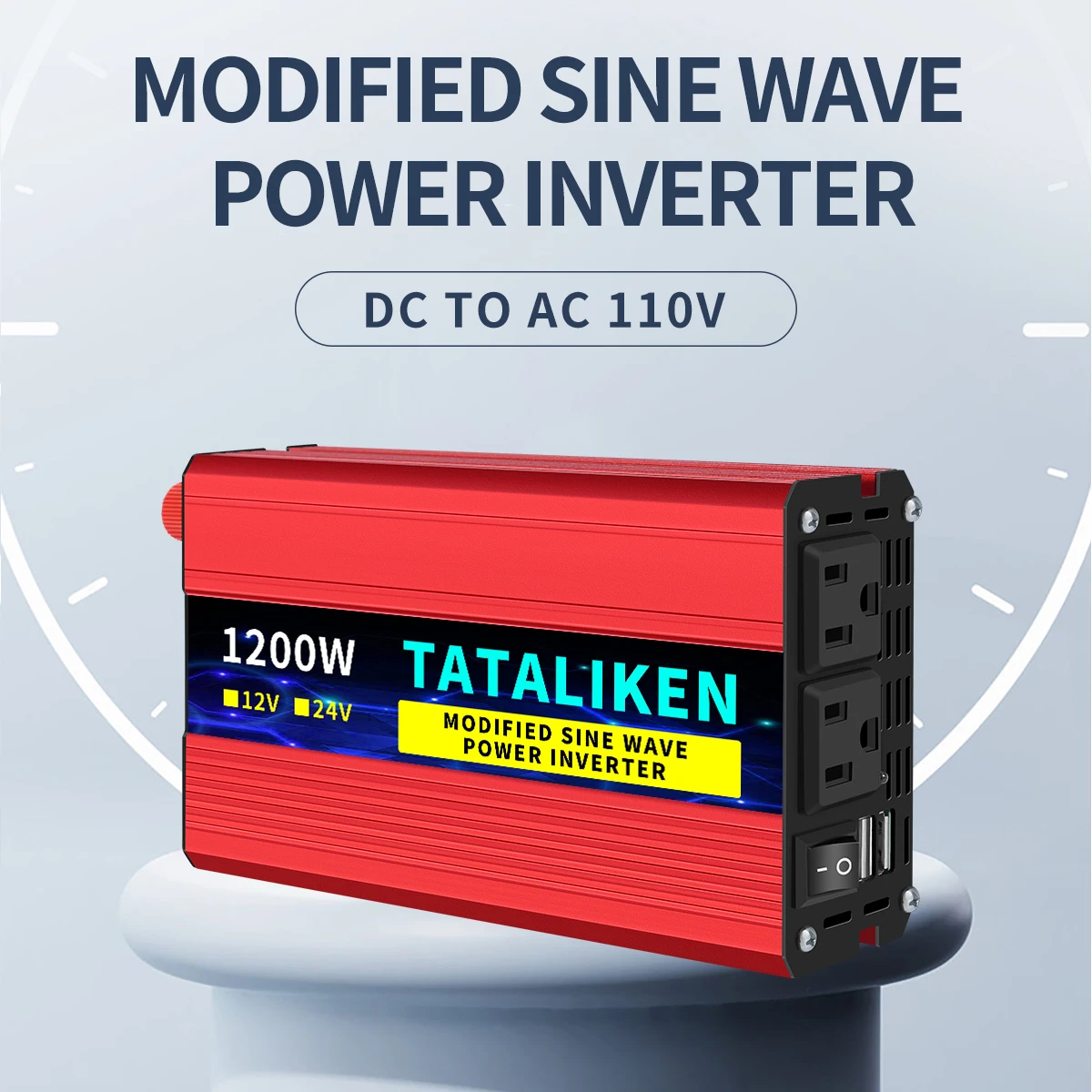 

1200W Car Power Inverter DC 12V To 110V 60HZ AC Car Outlet Adapter Modified Sine Wave Inverter